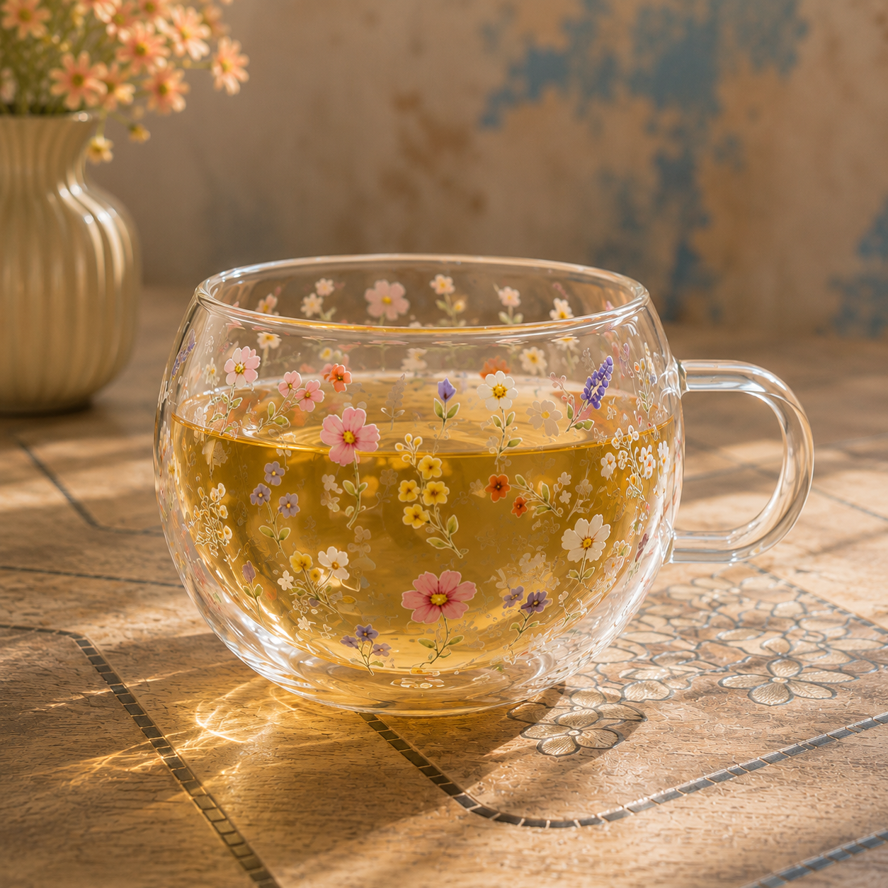 SIPITUP The Blooming - double-walled Glass Coffee/Tea Mug (250 ml)