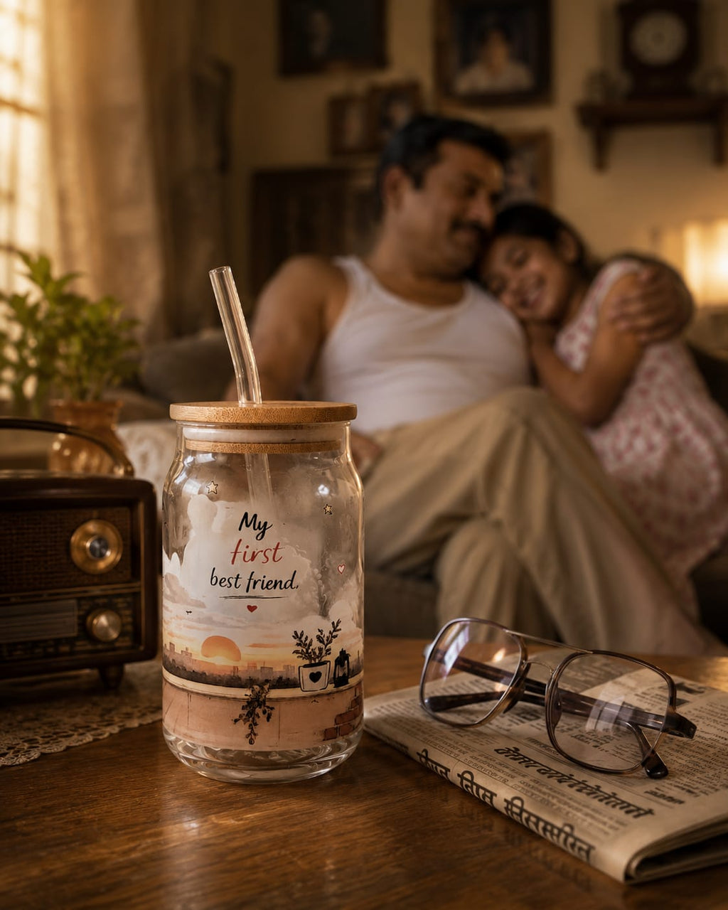 My First Best Friend – Father's Day Glass Tumbler