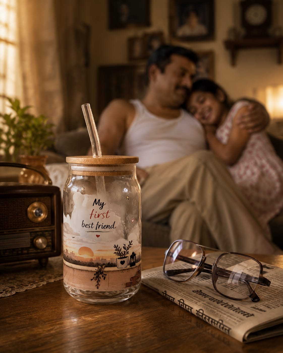 My First Best Friend – Father's Day Glass Tumbler