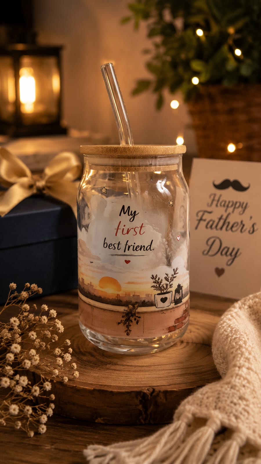 My First Best Friend – Father's Day Glass Tumbler