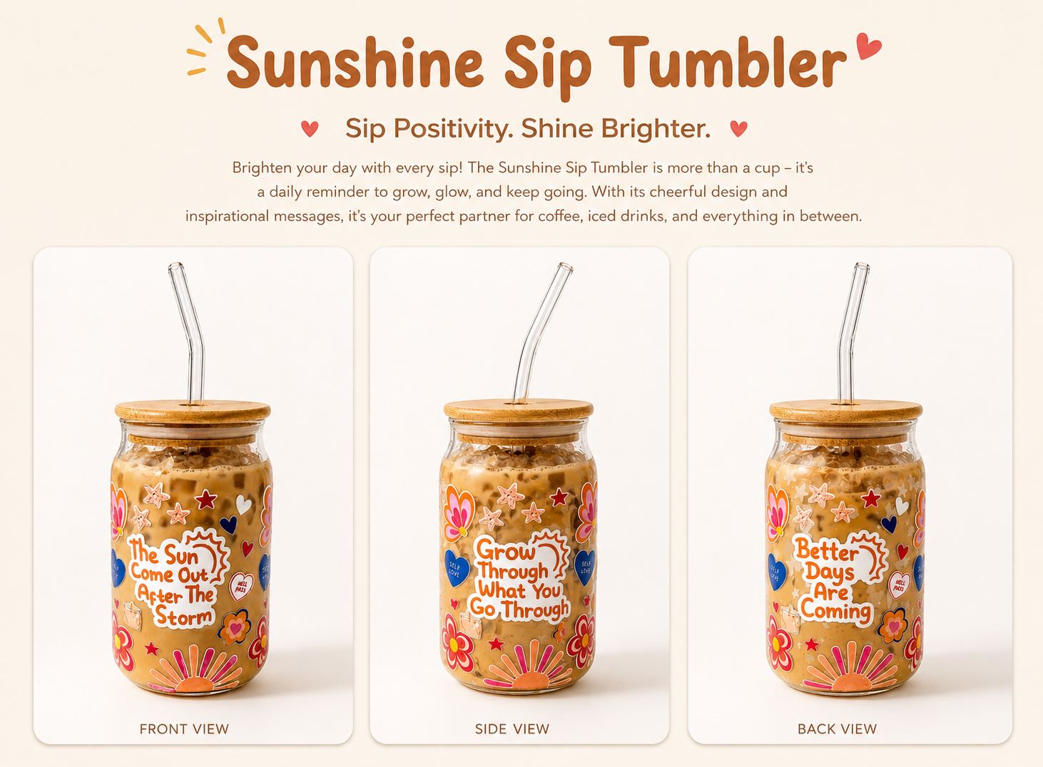 Sunshine Sip Glass Tumbler