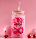 SIPITUP Cherry Confidence Glass Tumbler Glass Tumbler (550 ml)
