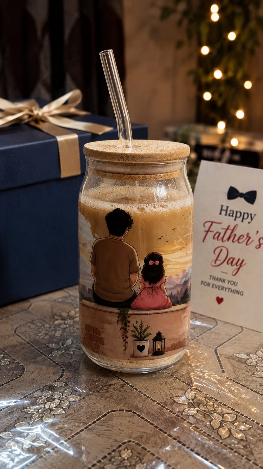 My First Best Friend – Father's Day Glass Tumbler