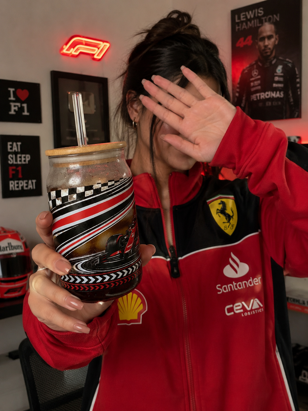 Race Car Glass Tumbler (550 ml)