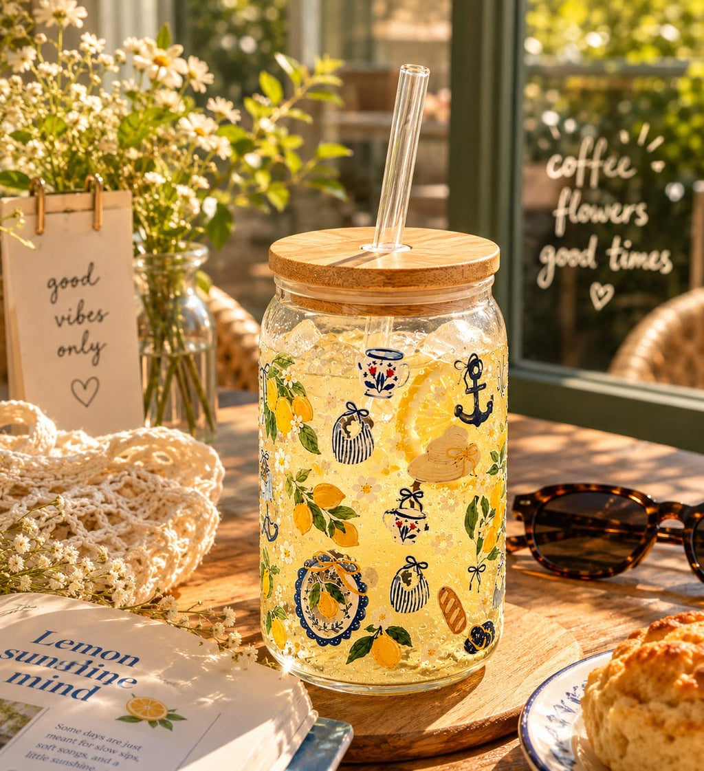 The Beachy Lime Vibe Glass Tumbler