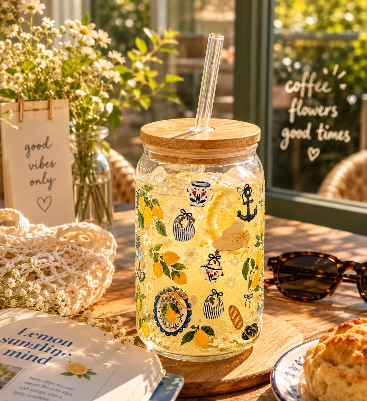 The Beachy Lime Vibe Glass Tumbler